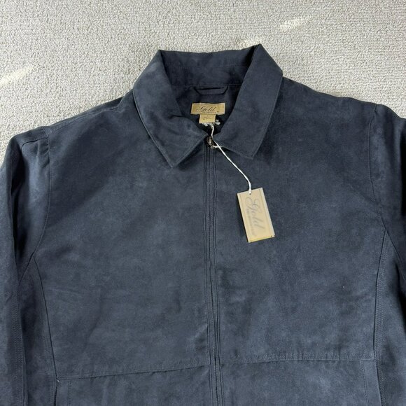 Gold Tri Mountain Full Zip Bomber Jacket Black Men’s Size Large - Picture 2 of 7